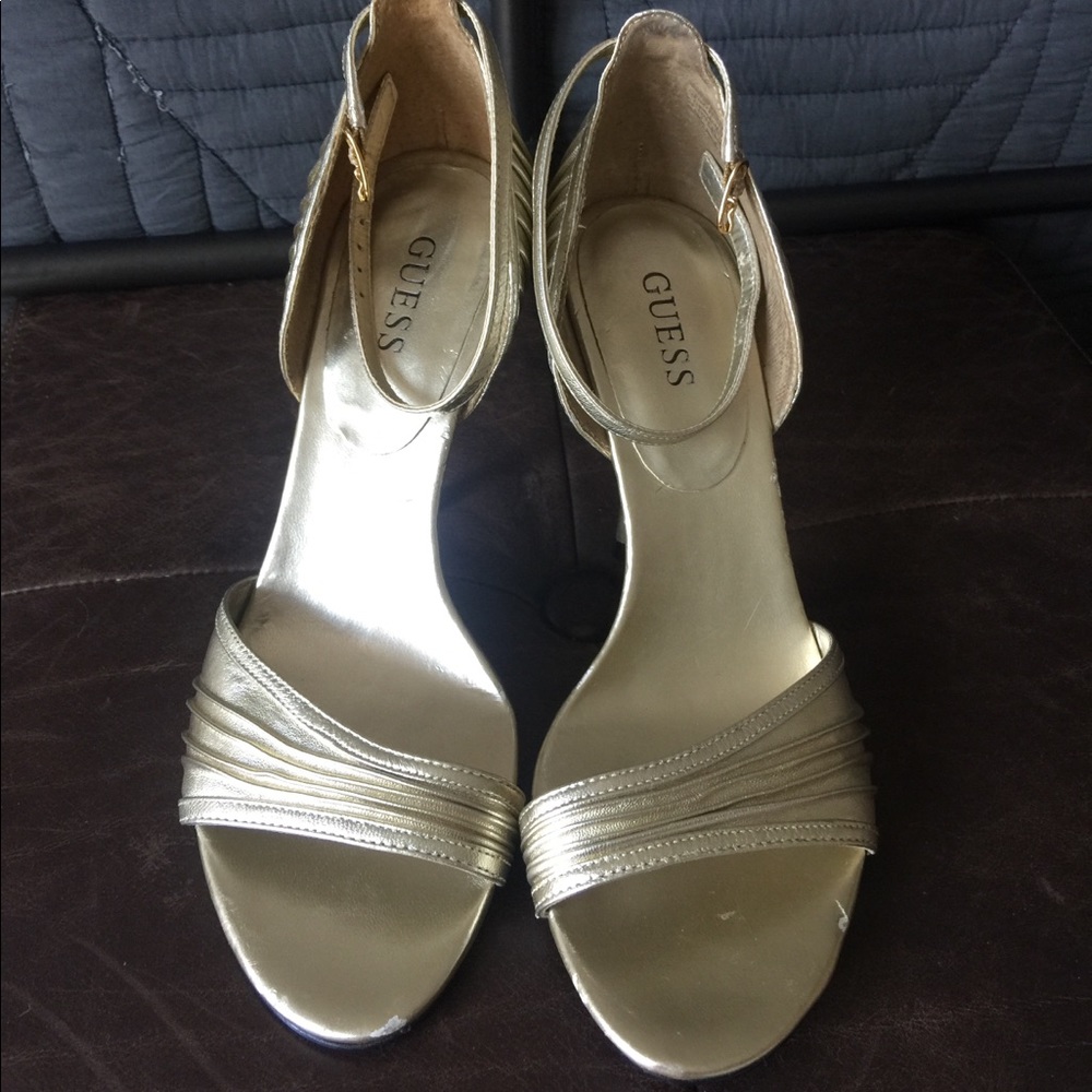 Guess gold stiletto heels size 6